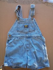 OshKosh B'gosh Blue Denim Shortalls 4T One-Piece Unisex Baby Toddler