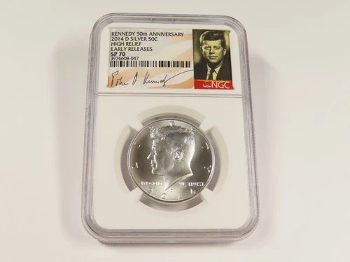 2014 D HIGH RELIEF NGC SP70 SILVER KENNEDY HALF DOLLAR COIN EARLY RELEASE