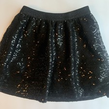 Girls 5/6 S Black Sparkle Dressy Holiday Skirt Sequin The Childrens Place