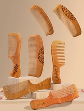 Natural Peach Wood Comb Anti-static Wide Tooth Hair Combs Head Massage Hair Care