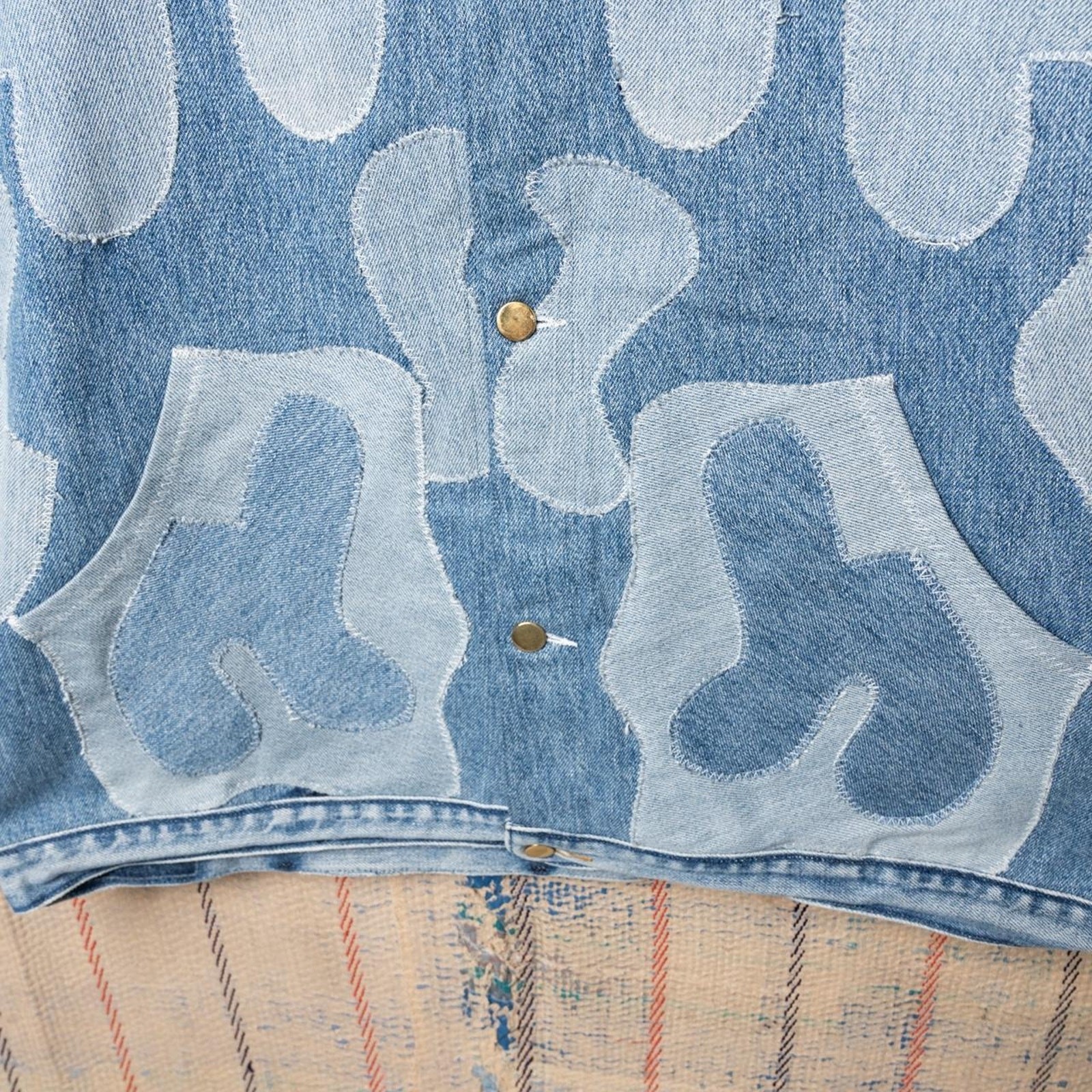 Custom upcycled patchwork denim jacket - image 4