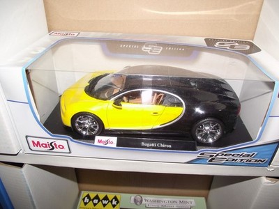 Bugatti Chiron Maisto 1/18 - Diecast Jaune/Noir - Modèle 46629 - Occasion