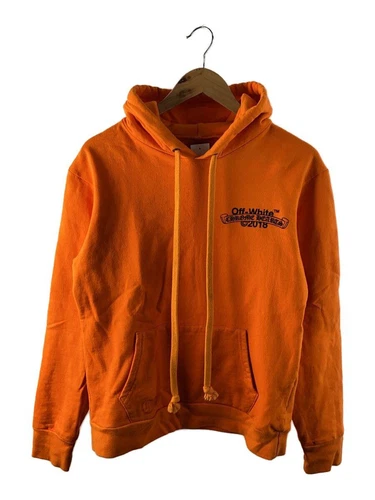 OFF WHITE Felpa con cappuccio CHROME HEARTS 18AW x OFF WHITE LOGO M COTONE arancione 2212 304 4000 usata