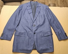 Ermenegildo Zegna Blazer Mens IT 56R US 46R Blue Cashmere Blend Sport Coat