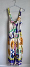 ZARA XS Colorful Abstract Print Button Front Sundress Sleeveless Summer Boho
