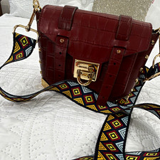 Michael Kors Burgundy Embossed Crossbody Bag ...