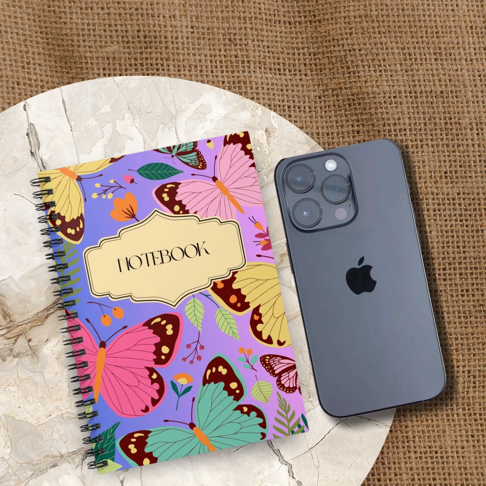 Бабочка цветок сад спираль 118 управляемых страниц портативный журнал, ноутбук подарок - Изображение 2 из 4