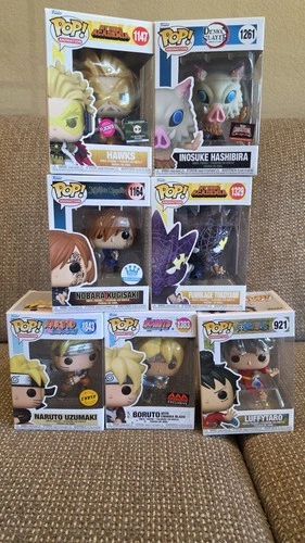 Funko Pop Figure Mixed Anime Lot/Bundle of 7 Naruto One Piece My Hero Academia