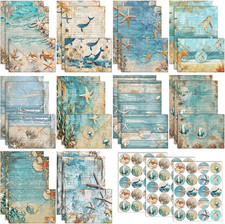 160 Pcs Stationery Paper Set 50 Double Sided Stationery Papers with 50 Matching