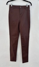 Fashion Nova Sammie High Rise Faux Leather Pants Brown Cognac Size M NWT