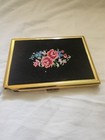 Colibri Gold Tone Handmade Floral Embroidered Cigarette Case