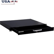 19 Inch 1U Rack Mount Drawer Storage Tools Equipment Documents W/ Keys New
