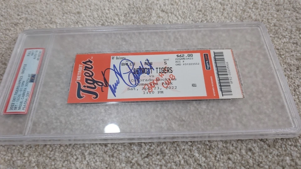 Miguel Cabrera Signed 3000 Hit Club Inscription Ticket PSA Detroit Tigers MLB - Image 2 of 4