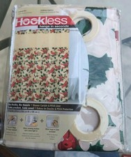 Hookless Fabric Christmas Cardinals Print Shower Curtain  Piva Liner 71" x 74"