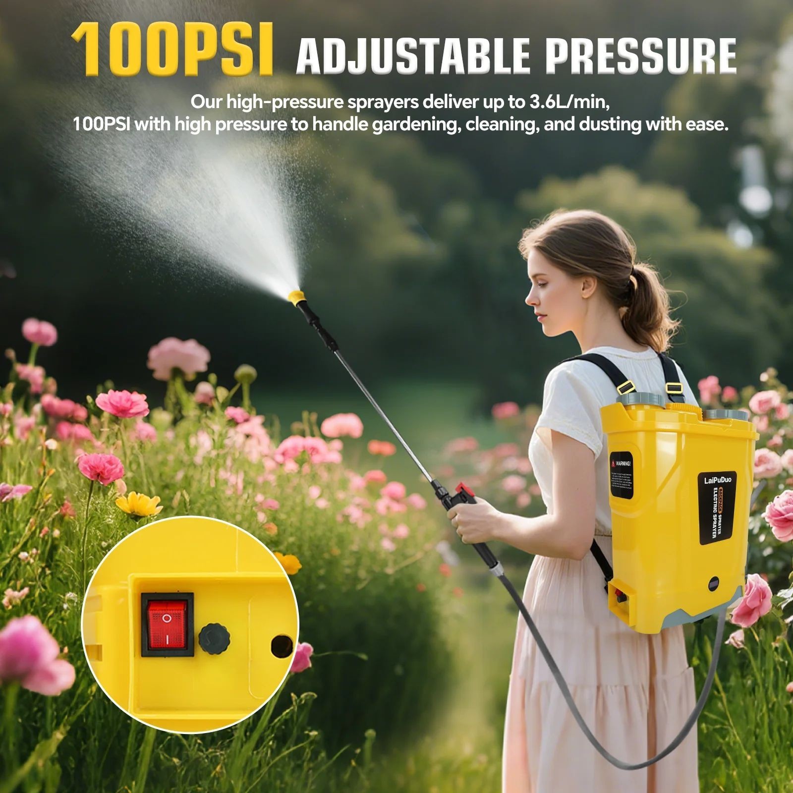 Futurion - Pompa a Spalla Zaino Irroratrice Spruzzatore a Batteria Irrigazione Giardinaggio - Miniatura 14