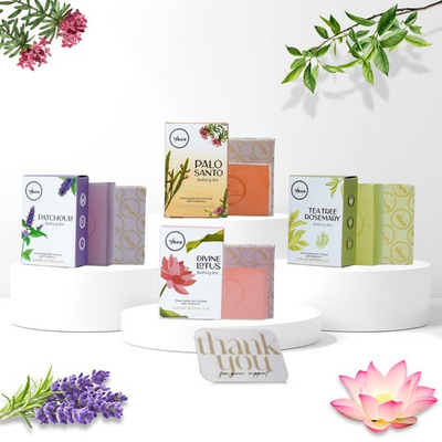 #ad #ad Handmade Soap Set – 4 Bathing Bars: Tea Tree Rosemary Patchouli Divine Lotu... $31.27