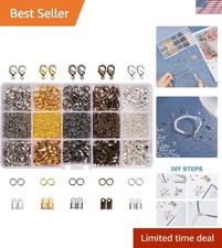 Jewelry Findings Kit 1800 Pcs Includes Clasps Rings Cord Ends DIY Jewelry Sup...