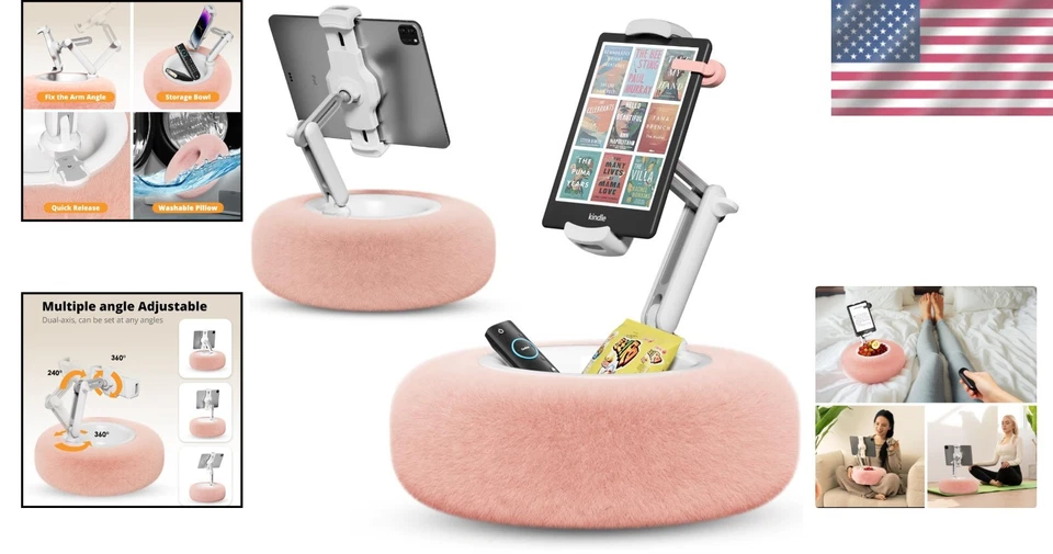 Tablet Stand Pillow for Reading & Watching Videos, Pink - Image 2 of 4