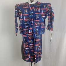Nascar Daytona Boy's Pajamas NOS New Button Up Long Sleeve Shirt Pants Sz XS 4 5