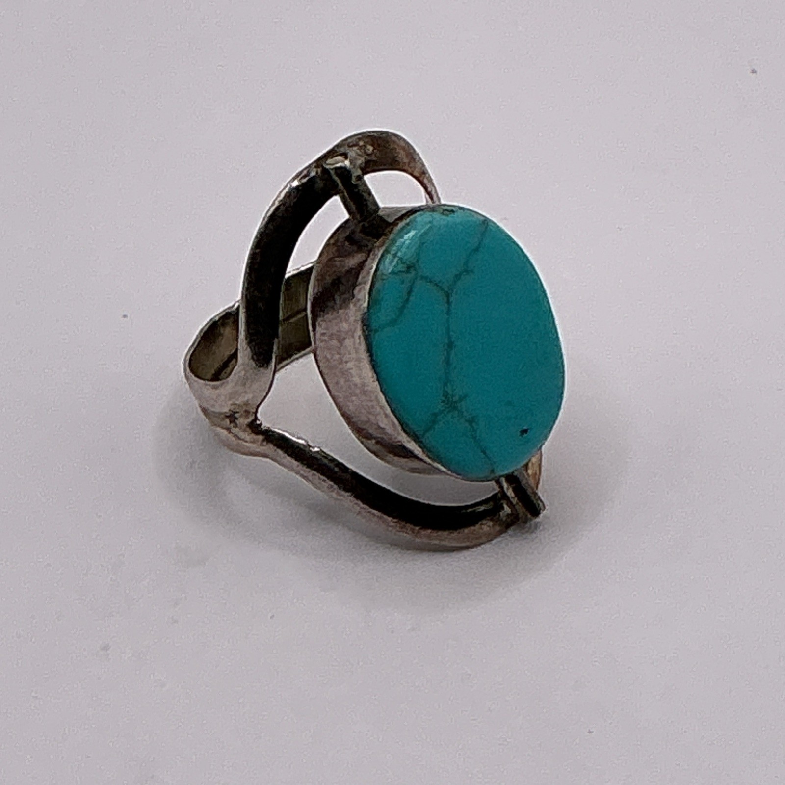 Reversible flip 950 Silver Adjustable Ring Oyster… - image 2