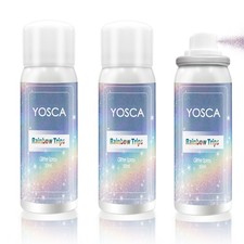 Yosca Body Glitter Spray, 3Pcs Holographic Silver Travel Shiny Rainbow Trips