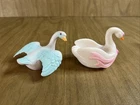 2 Vintage Mattel PVC Swan Figures Accessories Replacement Barbie