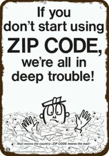 1971 U.S.POSTAL SERVICE USPS ZIP CODE Vintage-Look DECORATIVE REPLICA METAL SIGN