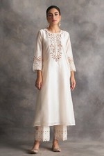 Ivory Chanderi Silk Kurta Set