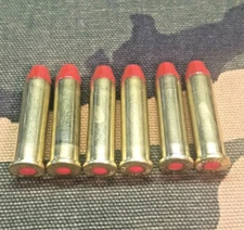 357 MAGNUM SNAP CAPS  SET OF 6, BRASS AND RED, REAL 125gr WEIGHT!!!