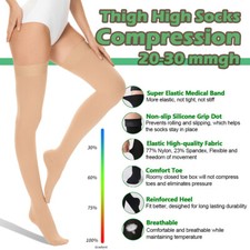 20-30 mmHg Compression Socks Thigh High Stockings Treatment For Varicose Veins
