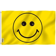 Anley Fly Breeze 3x5 Foot Yellow Happy Face Flag with Brass Grommets