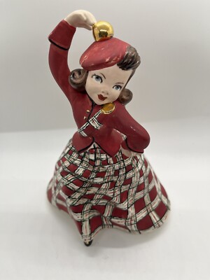 Vintage Holland Mold Scottish Lass Dancing Girl Red Dress Figurine