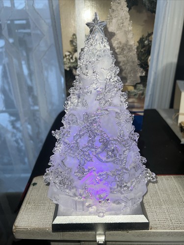 12" Xmas Tree Color Changing HERITAGE MINT LTD Holiday Ice Sculpture New In Box - Picture 3 of 3