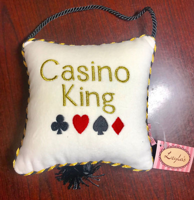 Leyla's Pillows ''CASINO KING'' Funny Decorative Pillow, Gift for Bar 5 X 5in GIFT
