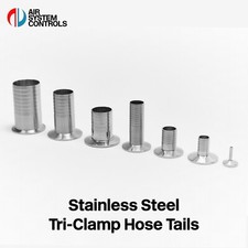 304 Stainless Steel Tri Clamp Hose Tail Fittings 1/2" to 1.5" Sanitary Connector