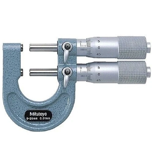 Mitutoyo 113-102 Limit Micrometer, Ratchet Stop, 0-25mm Range, 0.01mm