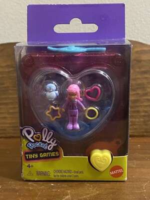 Polly Pocket Tiny Water Games - Pink Hair & Purple Clothing Narwhal NEW