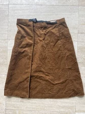 JW Anderson Uniqlo Corduroy A-line Wrap Skirt Size S Brown