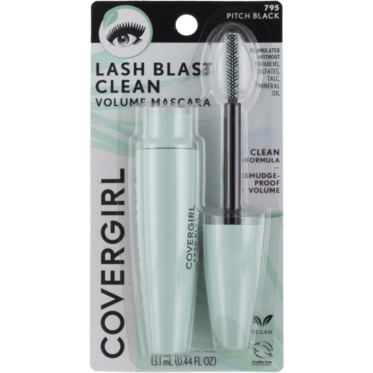 4 Pack CoverGirl Lash Blast Clean Volume Mascara, Pitch Black 795, 0.44 fl oz