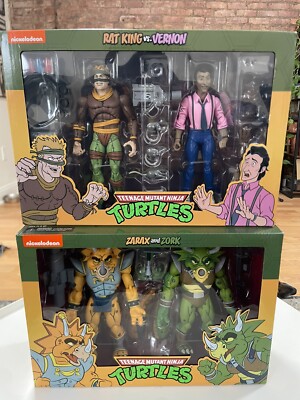 NECA TMNT TOON RAT KING VS VERNON AND ZARAX AND ZORK 2 PACK LOT