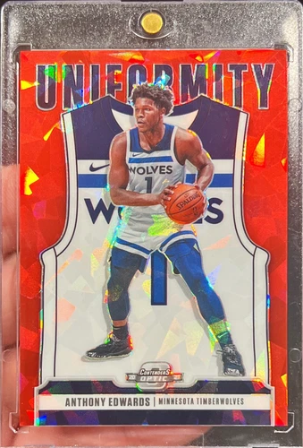 2020-21 Optic Contenders Anthony Edwards Rookie Uniformity Red Ice Prizm #32 RC