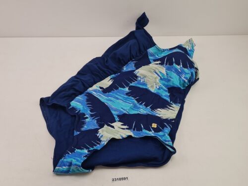 Damen Badeanzug Retro Muster DDR 70er blau H:72cm B:37cm vintage Mode #2310591 - Afbeelding 1 van 9
