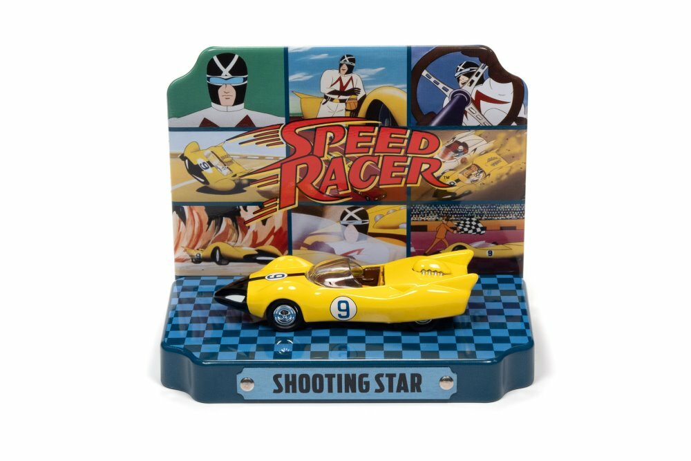 RACER X SHOOTING STAR #9 WITH COLLECTIBLE TIN DISPLAY 1/64 scale