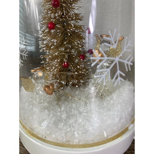 Home LED Glass Dome Christmas Tree Centerpiece Decoration 10" Electronic - Picture 6 of 12