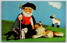Steiff Zoo Favorites Shepherd Collie Dog Sheep Ram Ad Postcard UNP Plush Stuffed