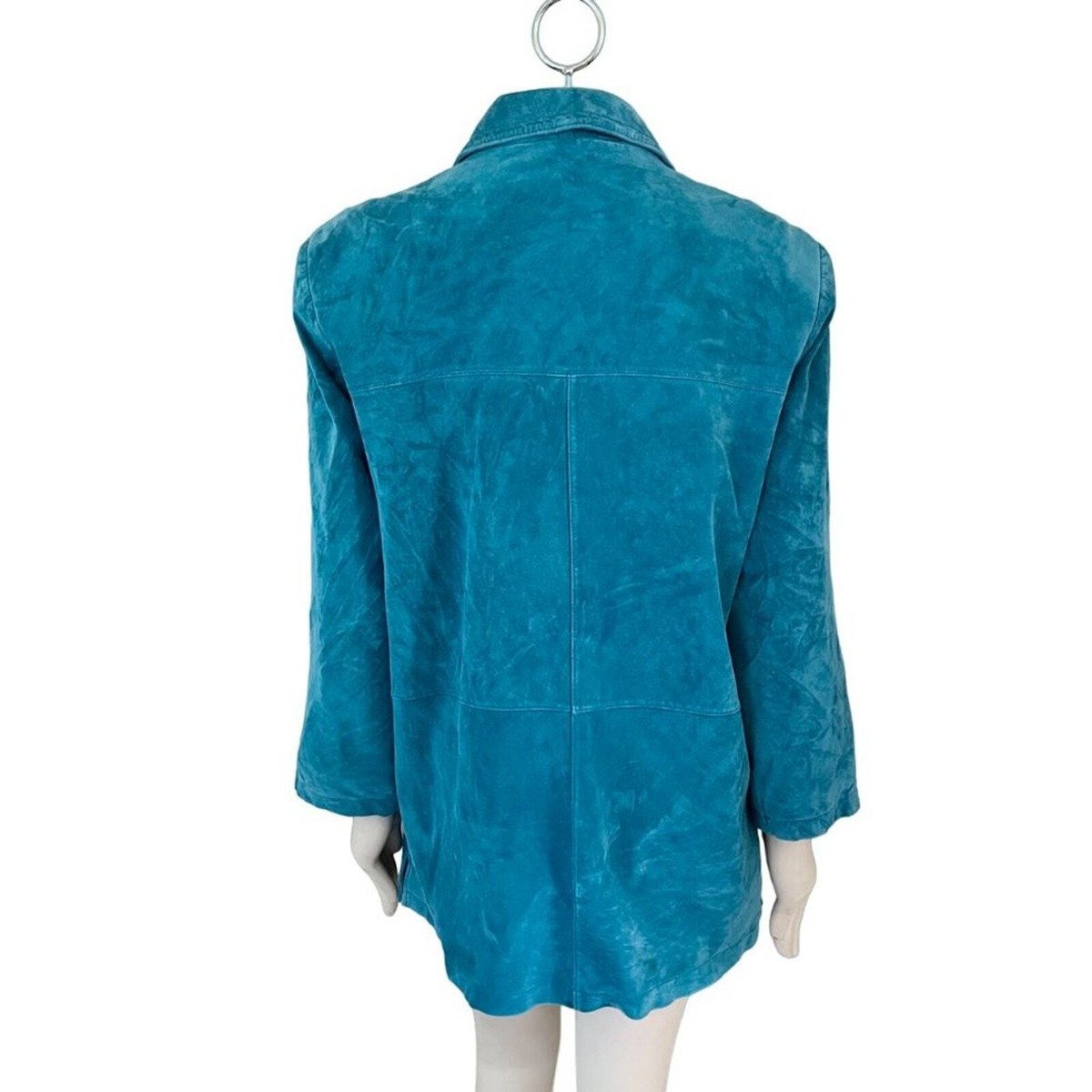 Vintage JESSICA HOLBROOK Washable Suede Jacket in Teal Blue Vintage JESSICA HOLBROOK Washable Suede Jacket in Teal Blue