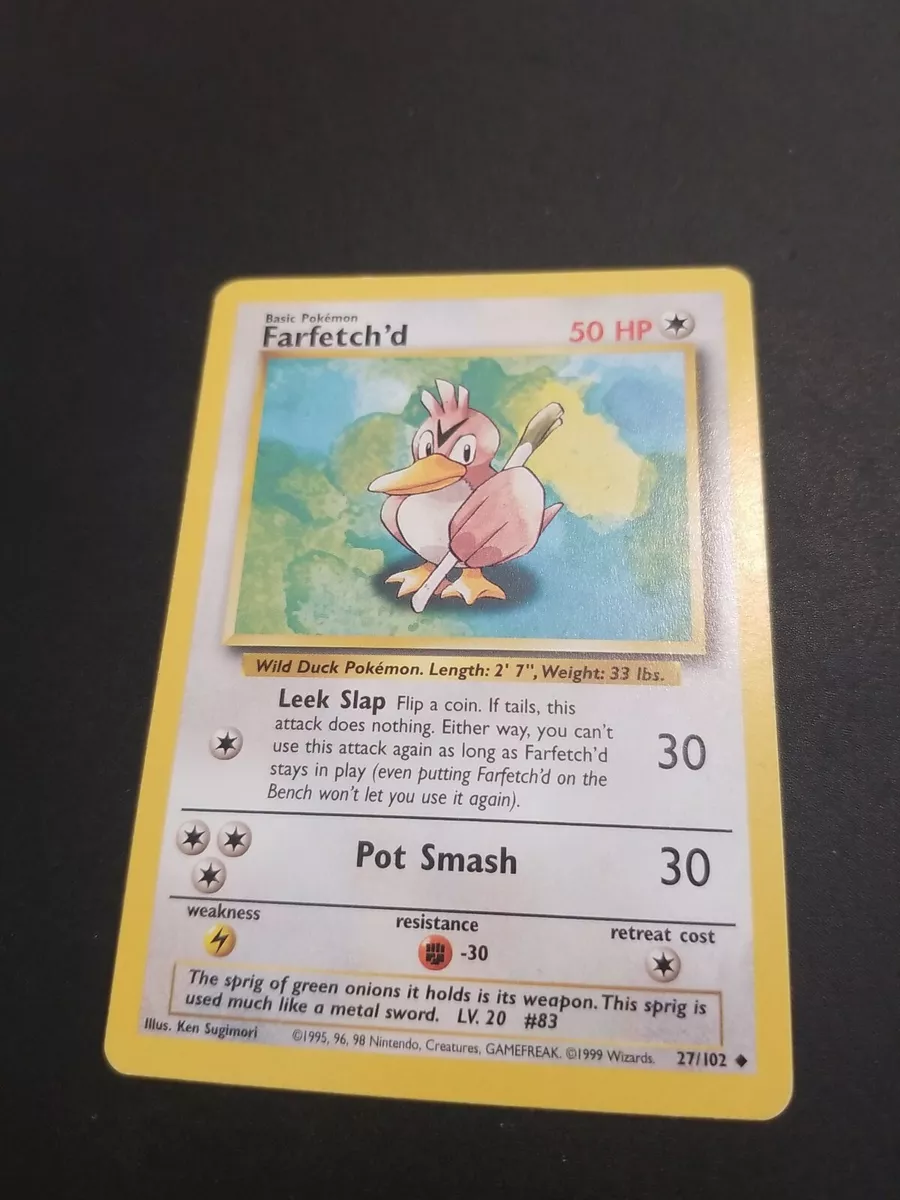 1995, 96, 98 Pokemon Card ** Farfetch'd ** - Base Set 27/102 - Uncommon