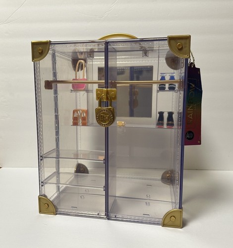 Rainbow High Deluxe Fashion Closet Clear Acrylic Storage Case and Lock MGA GLAM