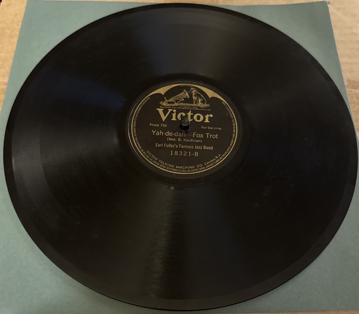 RE-501 ジャッキー ラッセル Victor 78 RPM Earl Fuller's Famous Jazz Band - Slippery Hank 18321