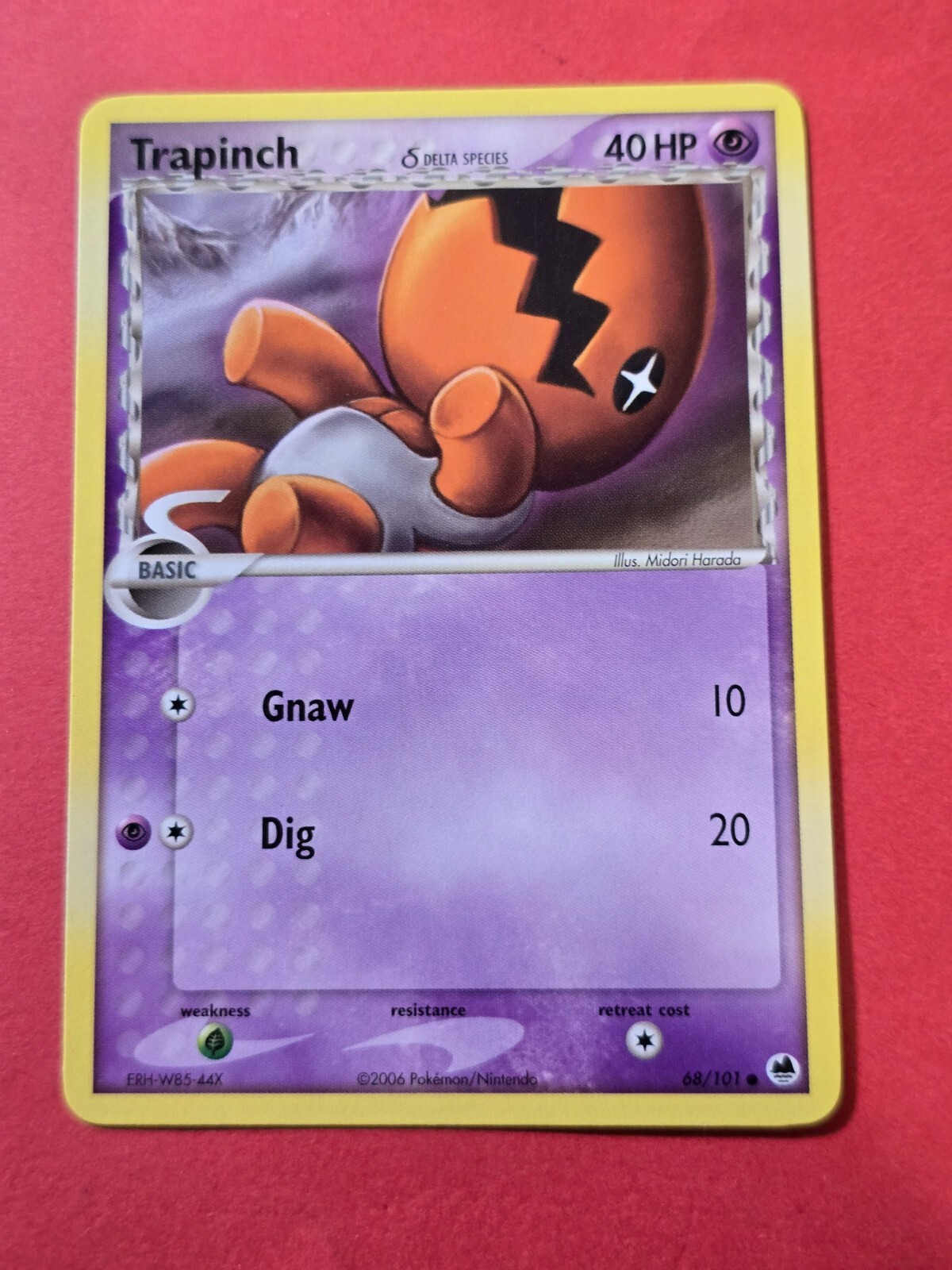 2006 Pokemon EX Dragon Frontiers #68 Trapinch DS, C, NF/H, cd1